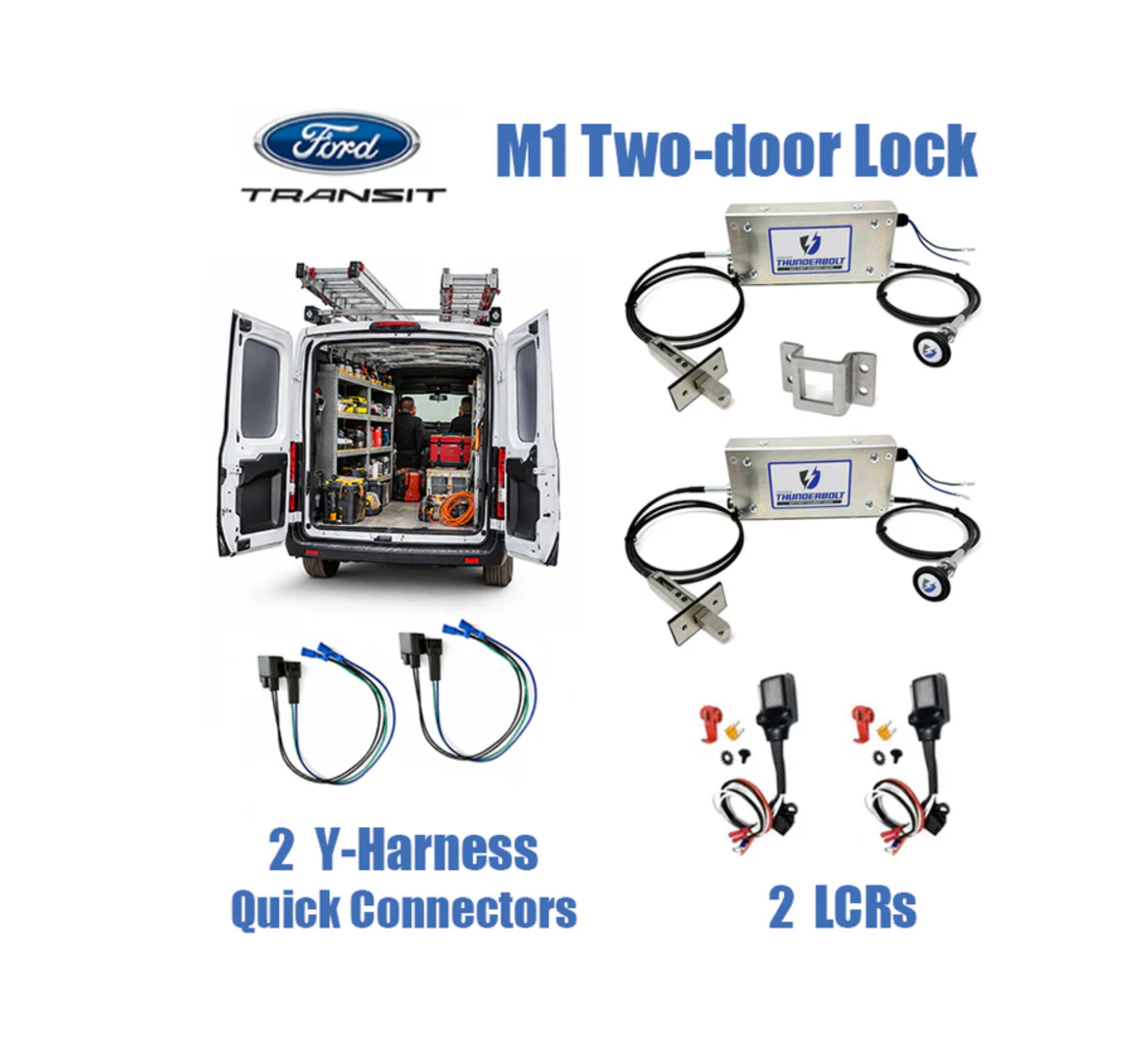 Zestaw zamków do 2-drzwiowego samochodu dostawczego Ford Transit – M1