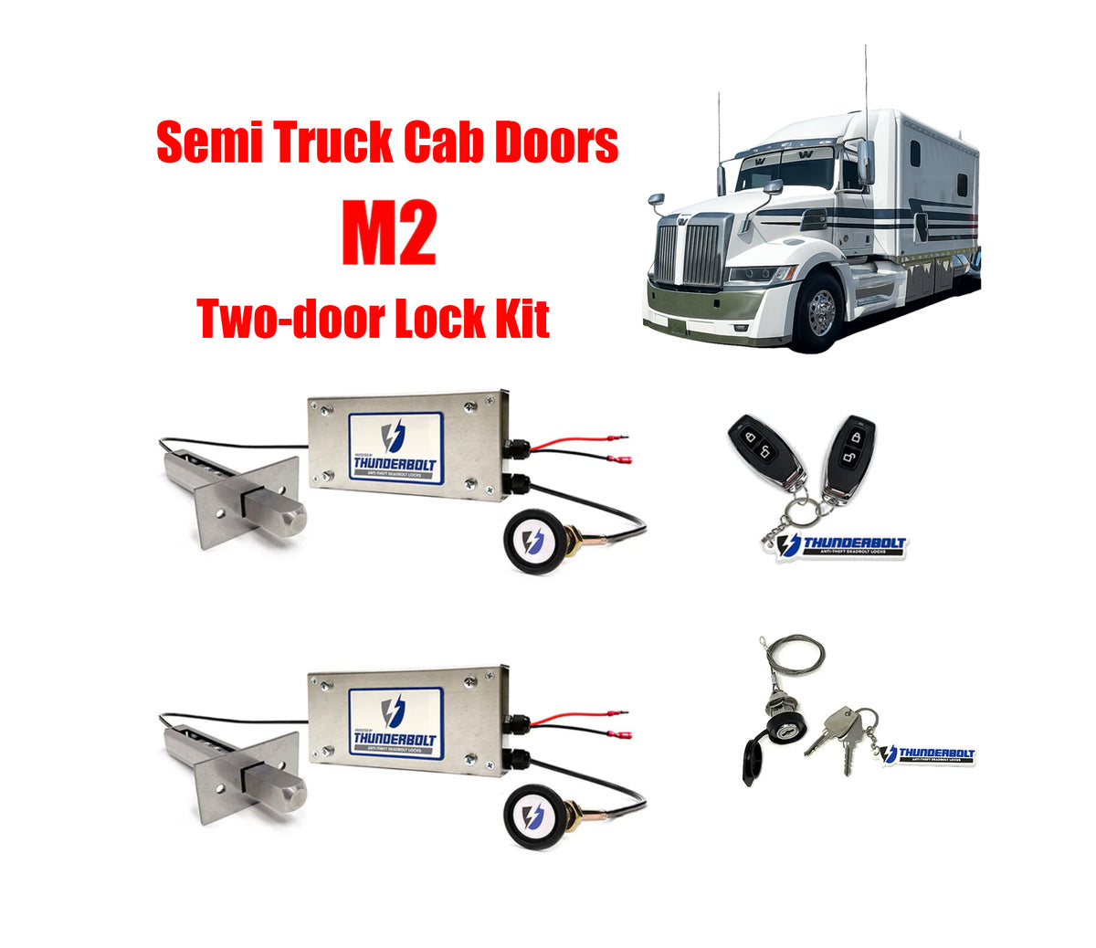 M2 Semi Truck Cab Doors - Two-door Lock Kit – Thunderbolt Locks